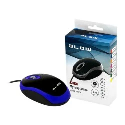 Οπτικό Ποντίκι BLOW MP-20 με 2 κουμπι΄α & κόκκινο φωτισμένο κύλινδρο μαύρο χρώμα με μπλε φινίρισμα