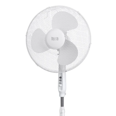Ανεμιστήρας TEESA 45W 17"/43cm με 3 ταχύτητες με ρυθμιζόμενο ύψος σε λευκό χρώμα 