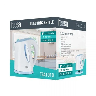 Ηλεκτρικός βραστήρας TEESA 2200W με χωρητικότητα 1.7L υψηλής ποιότητας με αποσπώμενο & πλενόμενο φίλτρο