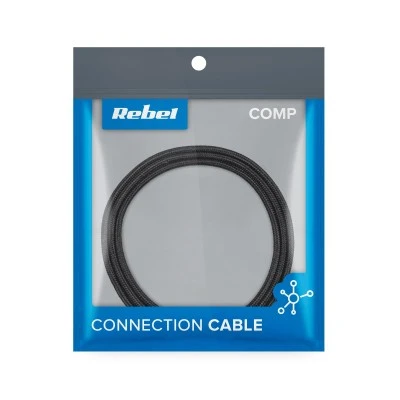 Καλώδιο USB - USB Cμε μήκος 2m REBEL σε μαύρο χρώμα λειτουργία φόρτωσης & συγχρονισμού δεδομένων