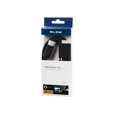Καλώδιο DisplayPort - VGA με μήκος1.8m BLOW με επιχρυσωμένες άκρες μαύρο χρώμα