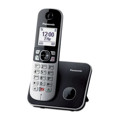 Ασύρματο Τηλέφωνο Panasonic KX-TG6851GRM σε γκρι χρώμα με Ελληνικό μενού
