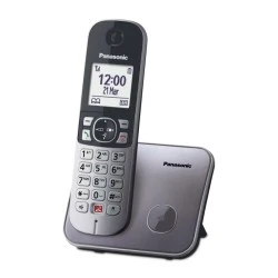 Ασύρματο Τηλέφωνο Panasonic KX-TG6851GRM σε γκρι χρώμα με Ελληνικό μενού
