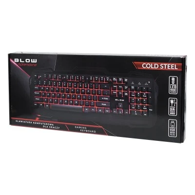 Πληκτρολόγιο BLOW COLD STEEL με οπίσθιο φωτισμό LED σε μαύρο χρώμα & μήκος καλωδίου 1.5m