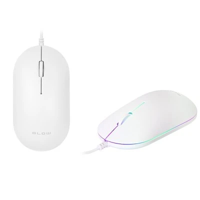 Ποντίκι BLOW MP-60 USB σε λευκό χρώμα 1000DPI με εμβέλεια καλωδίου 1.5m