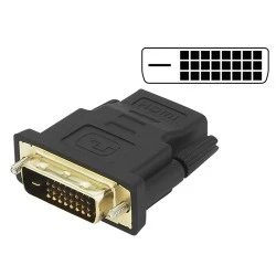 Αντάπτορας με έξοδο DVI & υποδοχή  HDMI M/F BLOW σε μαύρο χρώμα