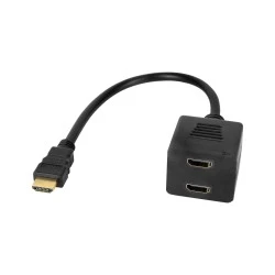 Splitter HDMI - 2xHDMI με μήκος καλωδίου 20cm Cabletech μαύρο χρώμα