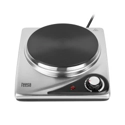 Επιτραπέζια ηλεκτρική εστία μονή 1500W Teesa με κουμπί θερμοστάτη με περίβλημα από ανοξείδωτο χάλυβα