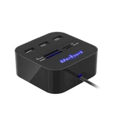 Hub USB 2.0 3 θύρες με αναγνώστη καρτών μνήμης Rebel σύνεση με usb μήκος καλωδίου 50cm