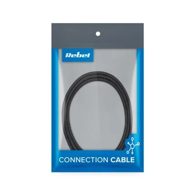 Καλώδιο USB type C 1m M/M REBEL σε μαύρο χρώμα με λειτουργία φόρτισης & μεταφορά δεδομένων