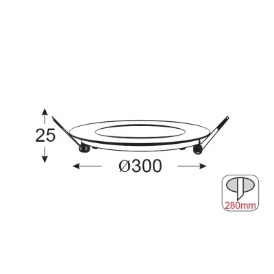 Στρογγυλό Χωνευτό LED Panel 26W με Ψυχρό Φως 6000K 30εκ.
