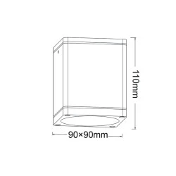 Φωτιστικό σποτ οροφής τετράγωνο GU10 MAX35W 230V AC σε λευκό-matt χρώμα IP65 κατάλληλο για εξωτερικό χώρο
