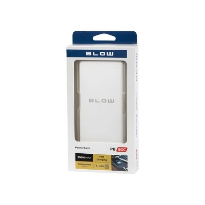 Power Bank με χωρητικότητα μπαταρίας 20000mAh 2xUSB PB20C BLOW σε λευκό χρώμα 