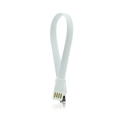 USB καλώδιο με μαγνήτη - micro USB universal με μήκος 20cm σε λευκό χρώμα