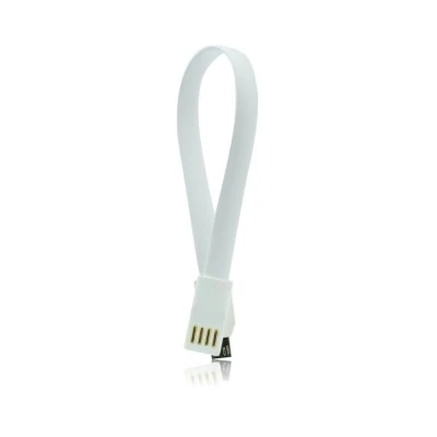 USB καλώδιο με μαγνήτη - micro USB universal με μήκος 20cm σε λευκό χρώμα