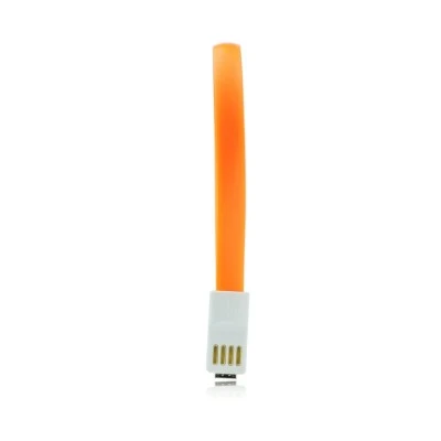 USB καλώδιο με μαγνήτη - micro USB universal 20cm σε πορτοκαλί χρώμα