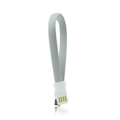 USB καλώδιο με μαγνήτη - micro USB universal 20cm σε γκρι χρώμα