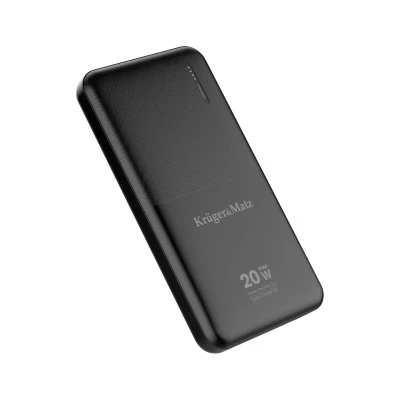 Powerbank με χωρητικότητα μπαταρίας 10000mAh με λειτουργία QC και PD Kruger&Matz σε μαύρο χρώμα 