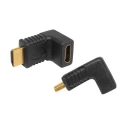 Υποδοχή HDMI γωνία M/F LXHD49 σε μαύρο χρώμα με διάσταση 3x2x2 cm