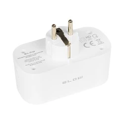 Smart πρίζα schuko WiFi διπλή BLOW συνεργαζόμενη με Tuya, Smart Life σε λευκό χρώμα 