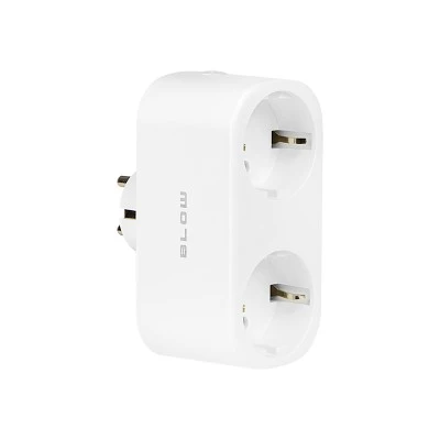 Smart πρίζα schuko WiFi διπλή BLOW συνεργαζόμενη με Tuya, Smart Life σε λευκό χρώμα 
