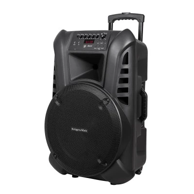 Ηχείο ενεργό 60W με 2 ασύρματα μικρόφωνα UHF δέχεται κάρτα μνήμης SD με Bluetooth, FM, USB Kruger&Matz Ηχείο ενεργό 60W με 2 ασύρματα μικρόφωνα UHF δέχεται κάρτα μνήμης SD με Bluetooth, FM, USB Kruger&Matz
