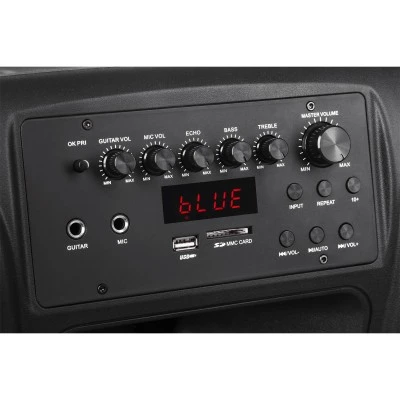Ενεργό ηχείο 12" 40W με 2 ασύρματα μικρόφωνα κάρτα μνήμης SD  Bluetooth & θύρα για USB AZUSA