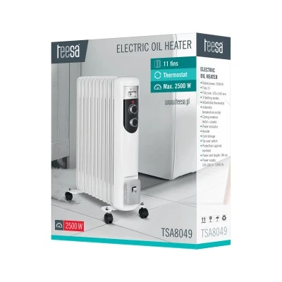 Ηλεκτρικό καλοριφέρ λαδιού TEESA με ισχύς 2500W &11 πτερύγια 3 λειτουργίες θέρμανσης - αυτόματο έλεγχο θερμοκρασίας Ηλεκτρικό καλοριφέρ λαδιού TEESA με ισχύς 2500W &11 πτερύγια 3 λειτουργίες θέρμανσης - αυτόματο έλεγχο θερμοκρασίας