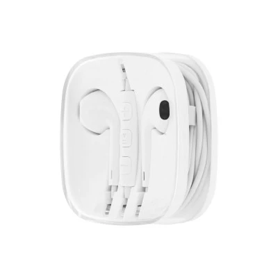 Ακουστικά ψείρες stereo jack 3.5mm για Apple  & Android HR-ME25 σε λευκό χρώμα 