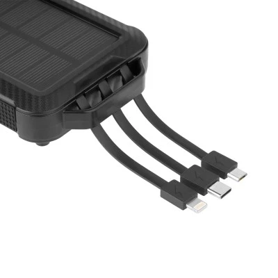 Ηλιακό Power Bank 10000mAh με USB A, Type C, Lightning Kruger&Matz με λειτουργία φακού