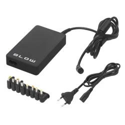 Universal τροφοδοτικό  90W με σετ βυσμάτων SLIM Blow σε μαύρο χρώμα