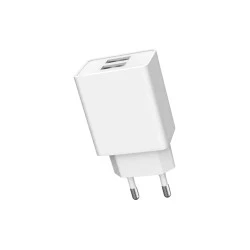 Φορτιστής 2x USB 2100mA σε λευκό χρώμα κατά της υπερφόρτισης και της υπέρτασης