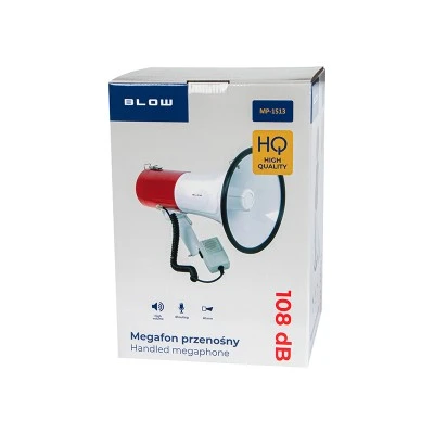 Τηλεβόας με μικρόφωνο Χειρός 30W MP-1513 Blow λειτουργία σειρήνας & άνετη λαβή λευκό - κόκκινο χρώμα Τηλεβόας με μικρόφωνο Χειρός 30W MP-1513 Blow λειτουργία σειρήνας & άνετη λαβή λευκό - κόκκινο χρώμα