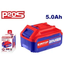 Μπαταρία ιόντων λιθίου με ισχύς 20V 5.0Ah Emtop li-lion ebpk2003 ένδειξη ισχύος μπαταρίας με LED φωτισμό