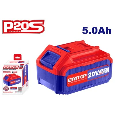 Μπαταρία ιόντων λιθίου με ισχύς 20V 5.0Ah Emtop li-lion ebpk2003 ένδειξη ισχύος μπαταρίας με LED φωτισμό Μπαταρία ιόντων λιθίου με ισχύς 20V 5.0Ah Emtop li-lion ebpk2003 ένδειξη ισχύος μπαταρίας με LED φωτισμό