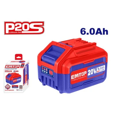 Μπαταρία ιόντων λιθίου emtop με ισχύς 20V 6.0ah li-ion ebpk2060 πηγή ισχύος υψηλής απόδοσης 