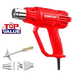 Πιστόλι θερμού αέρα 2000W Emtop με ρύθμιση θερμοκρασίας  έως 560°c ehgn20002
