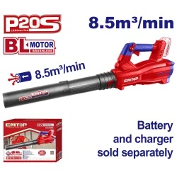 Φυσητήρας αέρος Brushless μπαταρίας Emtop 20V μέγιστη ταχύτητα αέρα 144 km/h