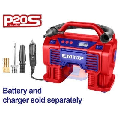 Αεροσυμπιεστής αέρος Brushless μπαταρίας 20V με αυτόματο στοπ σε προκαθορισμένη πίεση Emtop