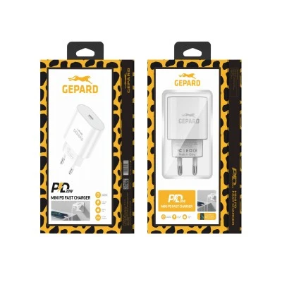 Φορτιστής USB-C 20W με λειτουργία Power Delivery EU39 Gepard σε λευκό χρώμα