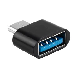 Αντάπτορας USB A θηλυκό σε USB type C αρσενικό OTG F/M σε μαύρο χρώμα 