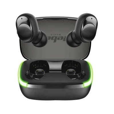 Ακουστικά ασύρματα in-ear με θήκη φόρτισης Rebel TWS-Y60 με εμβέλεια έως 10m μαύρο χρώμα