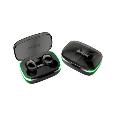Ακουστικά ασύρματα in-ear με θήκη φόρτισης Rebel TWS-Y60 με εμβέλεια έως 10m μαύρο χρώμα
