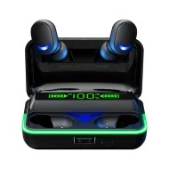 Ασύρματα in-ear ακουστικά με Βluetooth  με θήκη φόρτισης και powerbank Rebel SN-E10 σε μαύρο χρώμα