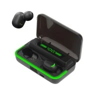 Ασύρματα in-ear ακουστικά με Βluetooth  με θήκη φόρτισης και powerbank Rebel SN-E10 σε μαύρο χρώμα