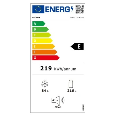 Ψυγειοκαταψύκτης Robin RB-310BLACK σειρά retro μαύρο 300lt Υ192cm x Π60cm x Β62,8cm