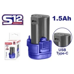Μπαταρία ιόντων λιθίου EMTOP  TYPE-C 12V με χωρητικότητα 1.5Ah ebpk12153e