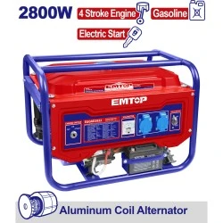 Γεννήτρια βενζίνης τετράχρονη 2.8KW Emtop με χωρητικότητα 210cc eggrd2822