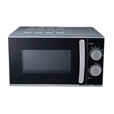 Φούρνος μικροκυμάτων 700W Robin GW-900 μαύρος-ασημί 25lt με περιστρεφόμενο δίσκο Π48xΒ36xΥ28cm