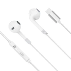 Ακουστικά ψείρες in-ear USB-C με μικρόφωνο Kruger&Matz C2 σε λευκό χρώμα 